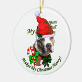 American Pit Bull Terrier Christmas Keramikornament (Links)
