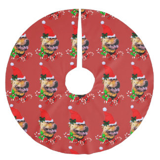 American Pit Bull Terrier Christmas Polyester Weihnachtsbaumdecke