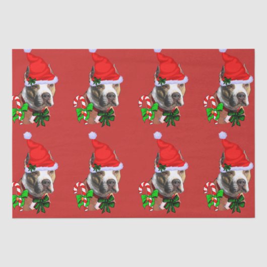 American Pit Bull Terrier Christmas Seidenpapier (Vorderseite)