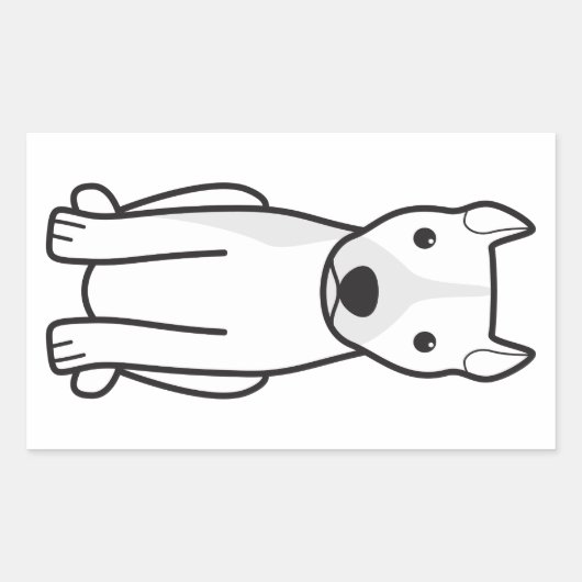 American Pit Bull Terrier (Croppe Oars) Rechteckiger Aufkleber (Vorderseite)