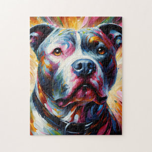 American Pit Bull Terrier Dog Akrylic Print Puzzle