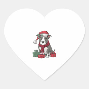 American Pit Bull Terrier Dog Christmas Outfits Sa Herz-Aufkleber