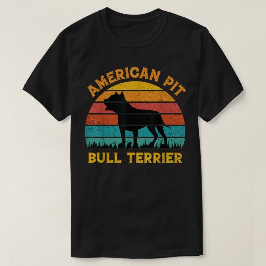 American Pit Bull Terrier Dog liebt Sonnenuntergan T-Shirt (Design vorne)