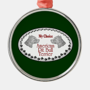American Pit Bull Terrier Dog Ornament Aus Metall