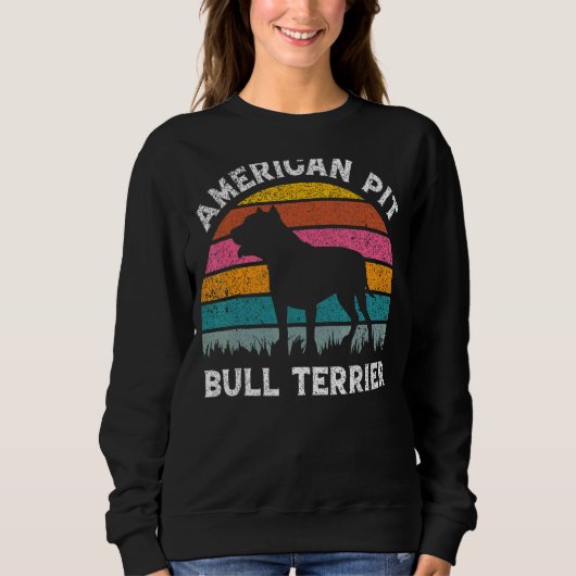 American Pit Bull Terrier Dog Sunset Sweatshirt (Vorderseite)
