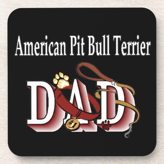 American Pit Bull Terrier Dog Vater Untersetzer (Vorderseite)