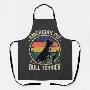 American Pit Bull Terrier Hund Vintage Sonnenunter Schürze