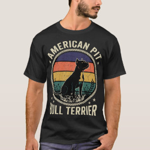 American Pit Bull Terrier Hund Vintage Sonnenunter T-Shirt