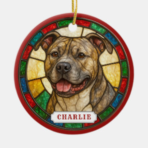American Pit Bull Terrier Keramik-Kreisor ornament