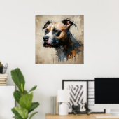 American Pit Bull Terrier Kunstposter Poster (Heimbüro)