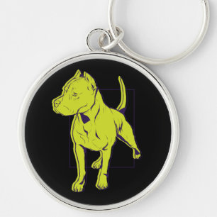 American Pit Bull Terrier Porträt Schlüsselanhänger