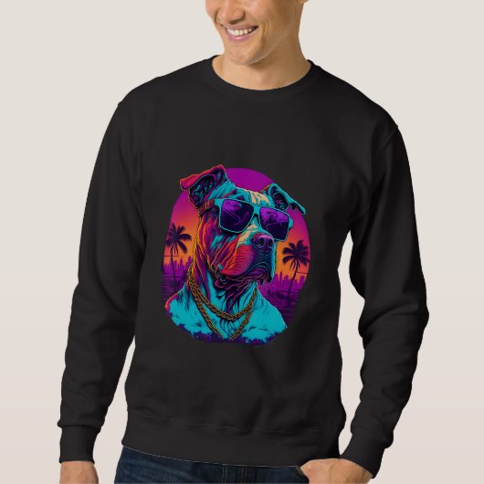 American Pit Bull Terrier Race Colorful Design Sweatshirt (Vorderseite)