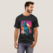 American Pit Bull Terrier Retro 80s Style Sunset T-Shirt (Vorne ganz)