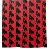 American Pit Bull Terrier Silhouette Duschvorhang (Vorderseite)