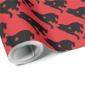 American Pit Bull Terrier Silhouette Geschenkpapier (Rolleneckpunkt)