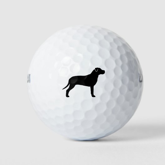 American Pit Bull Terrier Silhouette Golfball (Vorderseite)