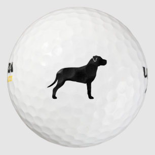 American Pit Bull Terrier Silhouette Golfball