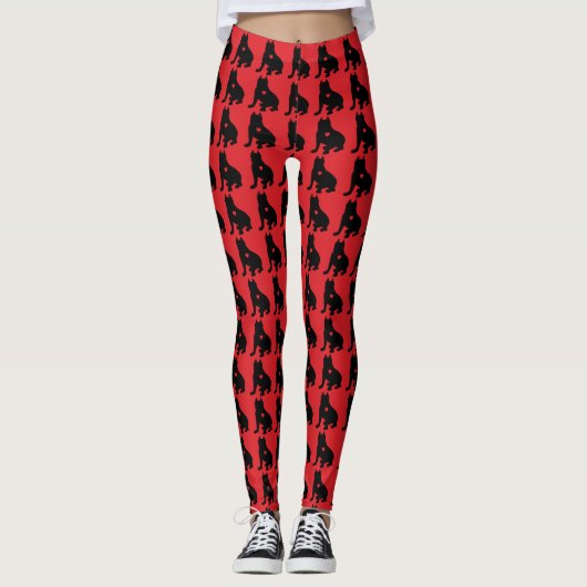 American Pit Bull Terrier Silhouette Leggings (Vorderseite)