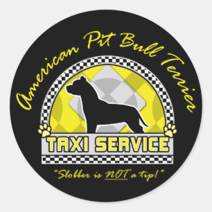 American Pit Bull Terrier Taxi Service Runder Aufkleber