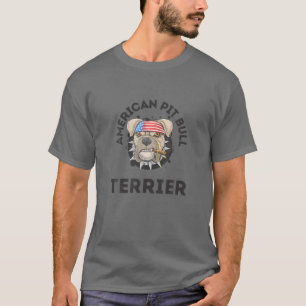 American Pit Bull Terrier USA Flag Patriotic Banda T-Shirt