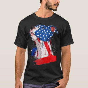 American Pit Bull Terrier Usa Flag Patriotischer H T-Shirt