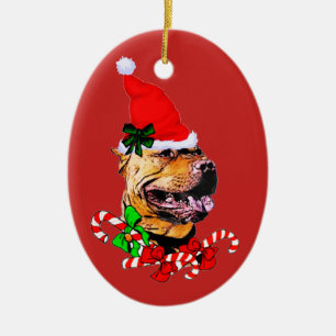 American Pit Bull Terrier Weihnachten Keramik Ornament