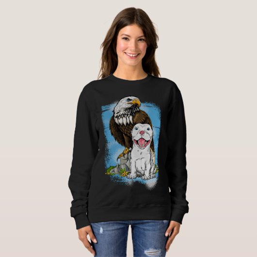 American Pit Bulls & amp Bald Eagle Sweatshirt (Vorne ganz)