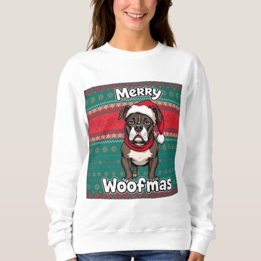 American Pitbull Frohe Weihnachten Sweatshirt (Vorderseite)