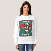 American Pitbull Frohe Weihnachten Sweatshirt (Vorne ganz)