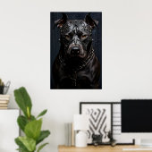 American Pitbull Terrier Black Metal Art Poster (Heimbüro)