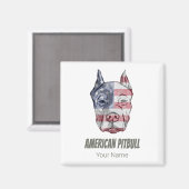 American Pitbull Terrier Bully Dog Vintage Flagge Magnet (Vorderseite/Rückseite)