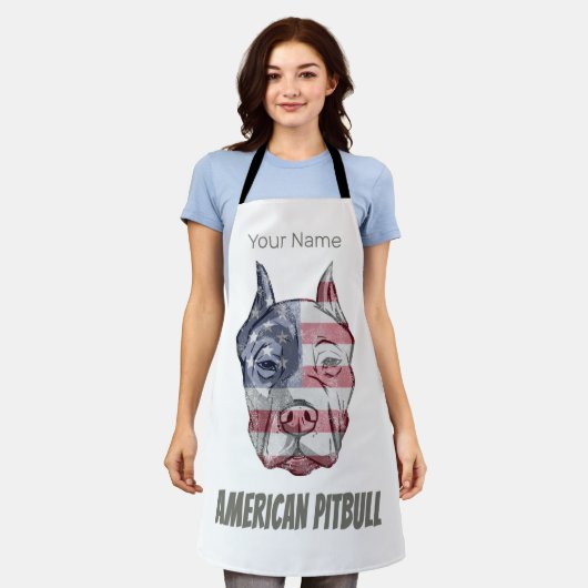 American Pitbull Terrier Bully Dog Vintage Flagge Schürze (Getragen)