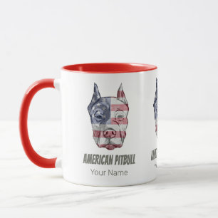 American Pitbull Terrier Bully Dog Vintage Flagge Tasse