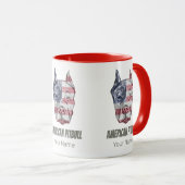 American Pitbull Terrier Bully Dog Vintage Flagge Tasse (VorderseiteRechts)