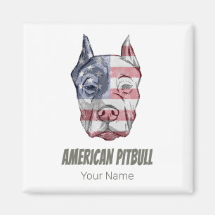 American Pitbull Terrier Bully Hund Vintage-Flagge Magnet