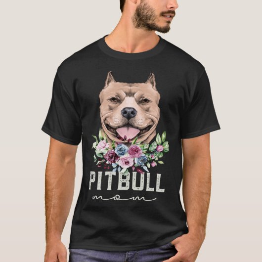 American Pitbull Terrier Dog Mom T-Shirt (Vorderseite)