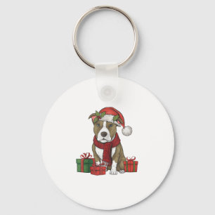 American Pitbull Terrier Dog Weihnachtslieder Part Schlüsselanhänger