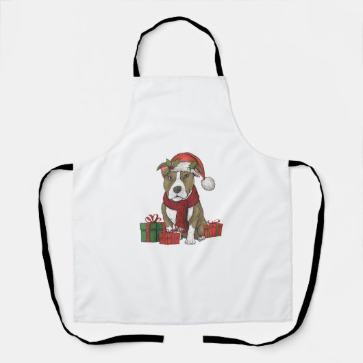 American Pitbull Terrier Dog Weihnachtslieder Part Schürze (Vorderseite)