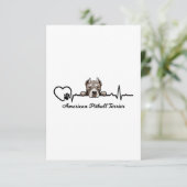 American Pitbull Terrier Heartbeat Karte (Stehend Vorderseite)