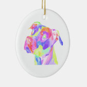 American Pitbull Terrier Pop Art Keramik Ornament (Rechts)