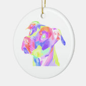 American Pitbull Terrier Pop Art Keramik Ornament (Links)