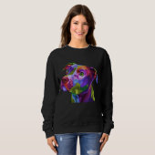 American Pitbull Terrier Pop Portrait for Dog Sweatshirt (Vorne ganz)