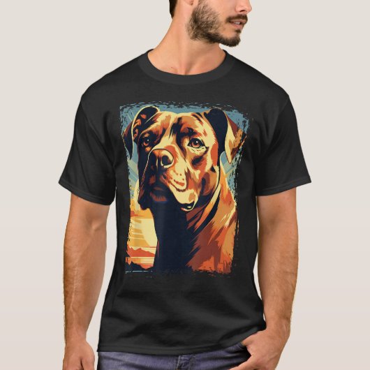 American Pitbull Terrier Pop Portrait for Dog T-Shirt (Vorderseite)