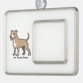 American Pitbull Terrier Rahmen-Ornament Silber (Links)