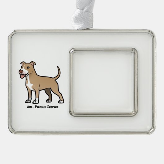 American Pitbull Terrier Rahmen-Ornament Silber (Vorderseite)