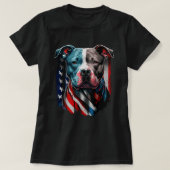 American Pitbull Terrier USA Flag Patriotic Dog T-Shirt (Design vorne)