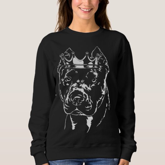 American Pitbull Terrier with crown dog mom 1 Sweatshirt (Vorderseite)