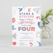 American Pizza Party für Jungen oder Mädchen 4. Ge Einladung (Stehend Vorderseite)