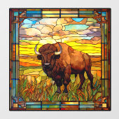 American Plains Buffalo Bison Imitate gestettetes Fensteraufkleber (Blatt)