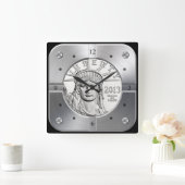 American Platinum Eagle Liberty Head & Crown Quadratische Wanduhr (Zuhause)